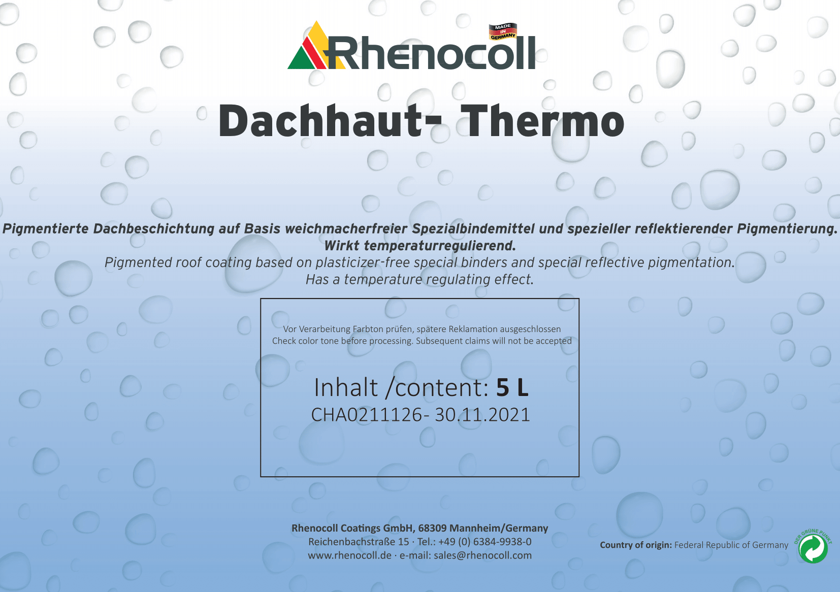 Rhenocoll Dachhaut- Thermo